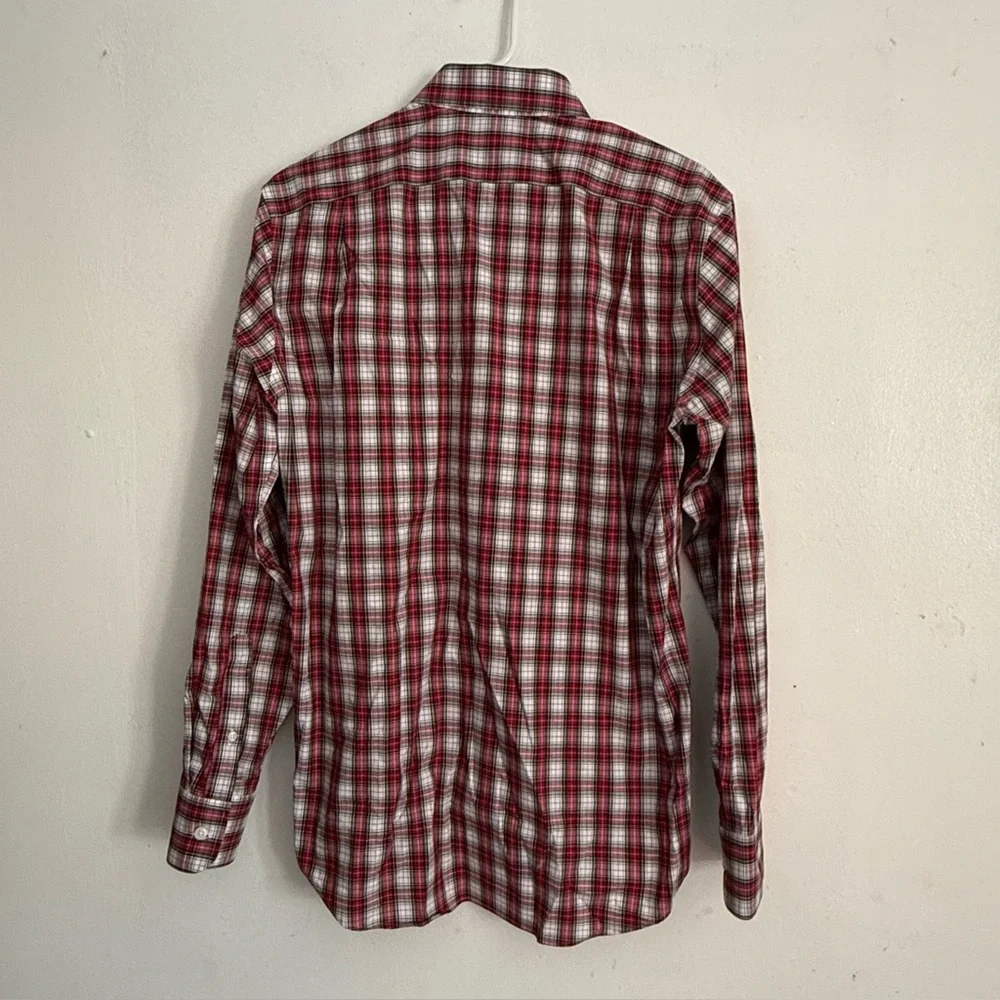 J.‎ Crew Men's Red and White Plaid Shirt Size Medium Button Down